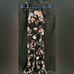 Floral Black Jumpsuit